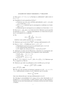 ANALISIS DE VARIAS VARIABLES I. 7a RELACION 1. Sean f n(x