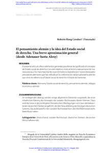 El pensamiento alemán y la idea del Estado social de