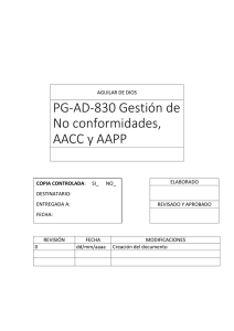 PG-AD-830 Gestión de No conformidades, AACC y AAPP