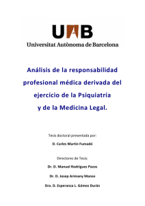 Análisis de la responsabilidad profesional médica derivada