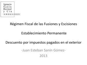 Reforma al Régimen Fiscal de las Fusiones y Escisiones