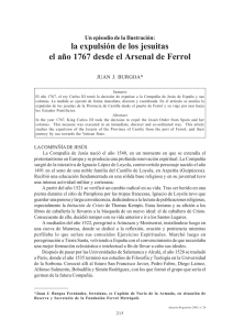 la expulsión de los jesuitas el año 1767 desde el Arsenal de Ferrol