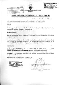 RESOLUCIÓN DE ALCALDÍA N° Li 6 -2014-IVIDB-AL