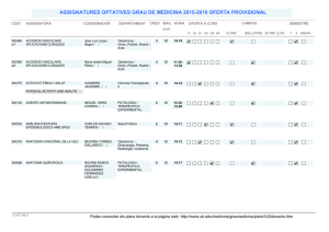 Llistat assignatures optatives del grau de Medicina
