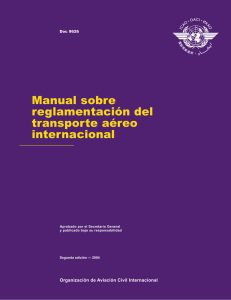 Manual sobre reglamentación del transporte aéreo