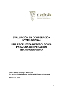 evaluación en cooperación internacional una propuesta