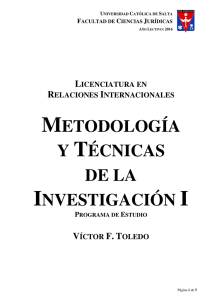 metodología y técnicas de la investigación i
