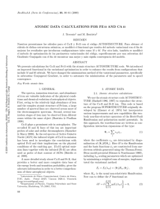 atomic data calculations for fe ii and ca ii