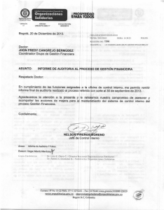 En cumplimiento de las funciones asignadas a la oflcina de control