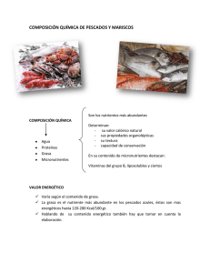 composición química de pescados y mariscos