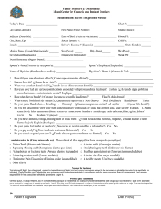 New Patient Paperwork - Miami Center for Cosmetic and Implant