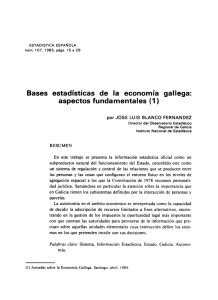 Bases estadísticas de la economía gallega: aspectos fundamentales
