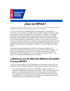 ¿Qué es HIPAA? - American Cancer Society