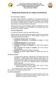 Reglamento General de los Juegos Universitarios.