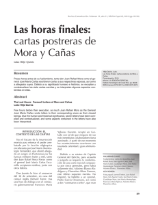 Las horas finales: cartas postreras de Mora y Cañas