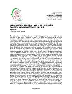 conservation and current use of the vicuña (vicugna vicugna