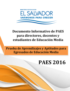 Documento Informativo PAES 2016