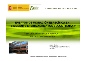 ensayos de migración específica en simulante e para