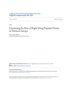 Examining the Rise of Right Wing Populist Parties in Western Europe