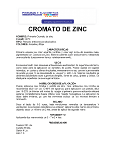 cromato de zinc - Inicio - Pinturas y Suministros Industriales SM
