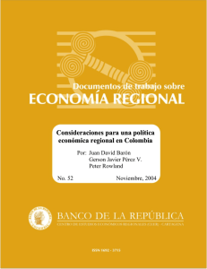 Consideraciones para una política económica regional en Colombia