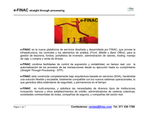e-FINAC es una plataforma que soporta los procesos de Front