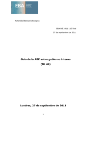 Guía de la ABE sobre gobierno interno (GL 44) Londres, 27 de