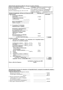 Modelo Recibo individual justificativo del pago de salarios (Nómina