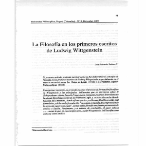 La Filosofía en los primeros escritos de Ludwig Wittgenstein