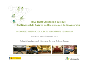 «RCB‐Rural Convention Bureau» Red Nacional de Turismo de