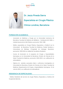 Dr. Jesús Pineda Sierra Especialista en Cirugía Plástica Clínica