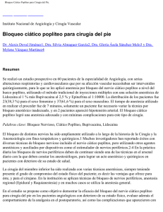 Bloqueo Ciático Poplíteo para Cirugía del Pie.