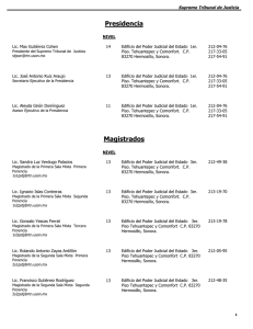 Presidencia Magistrados - Poder Judicial del Estado de Sonora