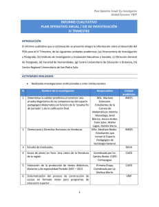 informe cualitativo plan operativo anual / eje de investigación iv