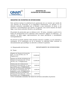 REGISTRO DE PATENTES DE INVENCIONES REGISTRO DE