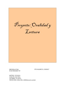 Proyecto: Oralidad y Lectura - Biblioteca Nacional de Maestros