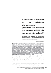 El discurso de la tolerancia en las relaciones