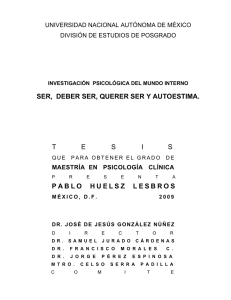SER, DEBER SER, QUERER SER Y AUTOESTIMA. T    E     S  I     S