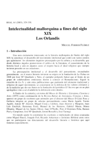 Intelectualidad mallorquina a fines del siglo XIX Los Orlandis