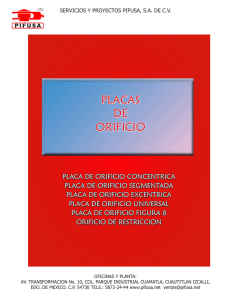 Catálogo de Placas de Orificio - Servicios y Proyectos Pifusa SA de