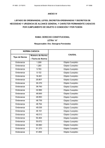 ANEXO IV - Listado de ordenanzas, leyes, decretos