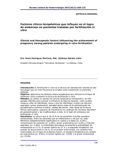 Factores clínico-terapéuticos que influyen en el logro de embarazo
