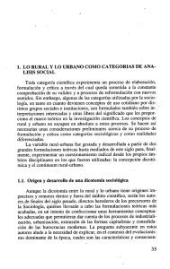 1. Lo rural y lo urbano como categorías de análisis social