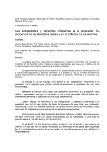 Las obligaciones y derechos inherentes a la posesión