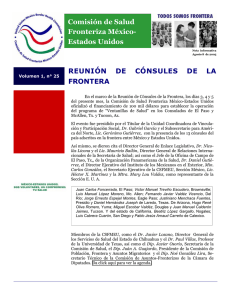 REUNIÓN DE CÓNSULES DE LA FRONTERA Comisión de Salud