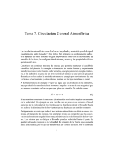 Tema 7. Circulación General Atmosférica