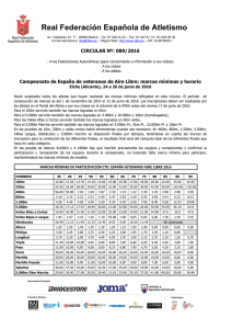 Marcas mínimas y horario - Real Federación Española de Atletismo