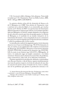 F. R. ChaumaRtin (Ed.), Sénèque. De la clémence. Texte etabli et