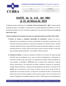 NBU marzo 2015 - Colegio de Bioquímicos de Córdoba