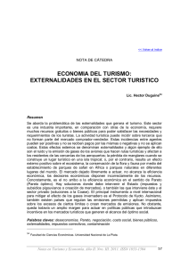 ECONOMIA DEL TURISMO: EXTERNALIDADES EN EL SECTOR